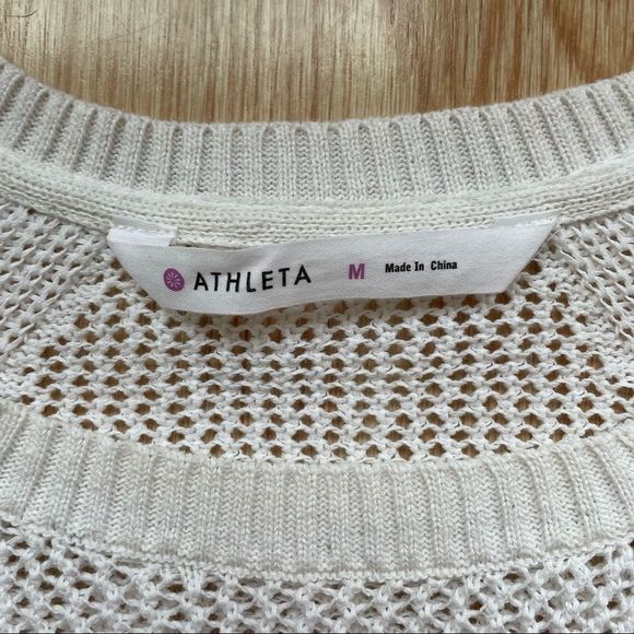 Athleta White Knitted Light Sweater - Size: Medium - Picture 5 of 10